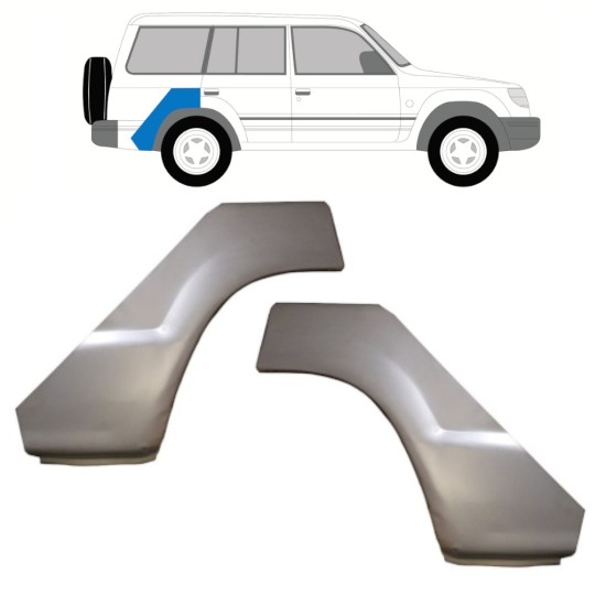 Reparatiepaneel achterspatbord voor Mitsubishi Pajero 1991-2001 / Links + Rechts / Set 16151