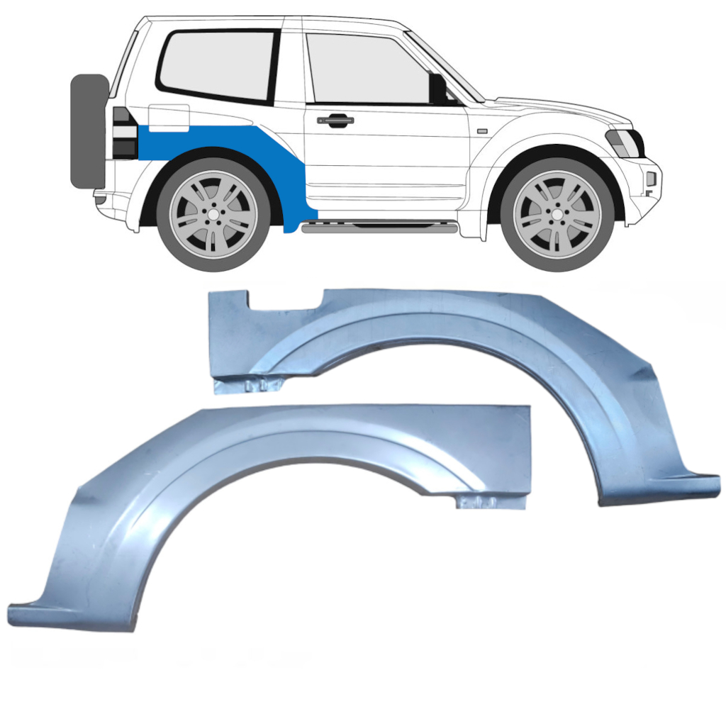 Reparatiepaneel Achterspatbord Voor Mitsubishi Pajero 1999-2006 / Links + Rechts / Set 9411