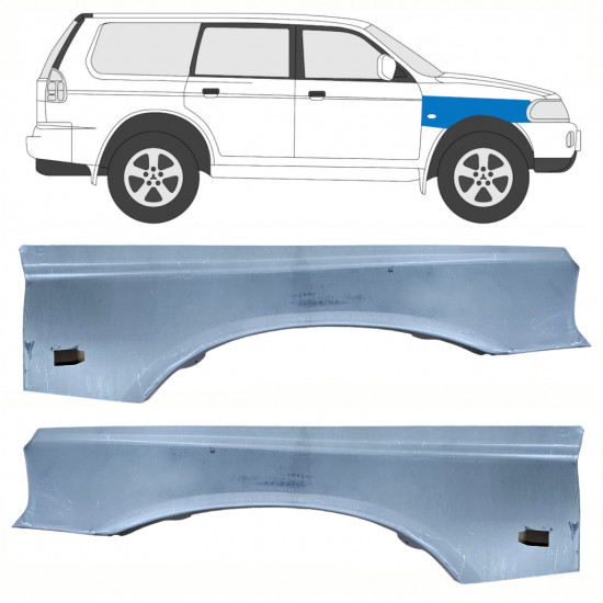 Reparatiepaneel voorspatbord voor Mitsubishi Pajero Sport 1996-2008 / Links + Rechts / Set 10104