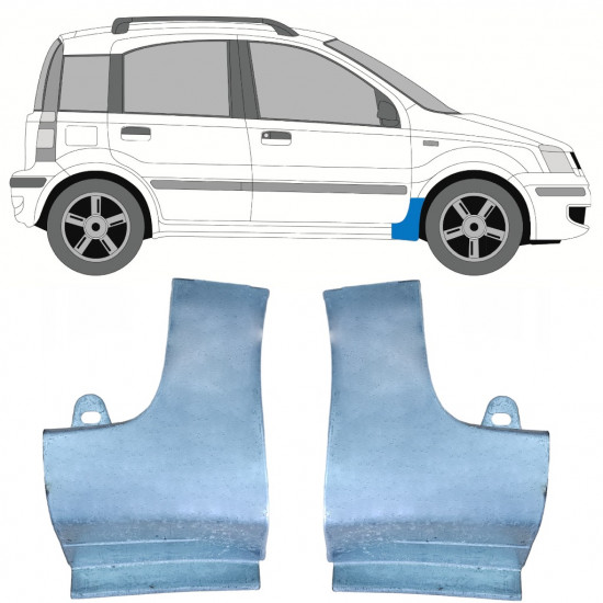 Reparatiepaneel voorspatbord voor Fiat Panda 2003-2012 / Links + Rechts / Set 9740