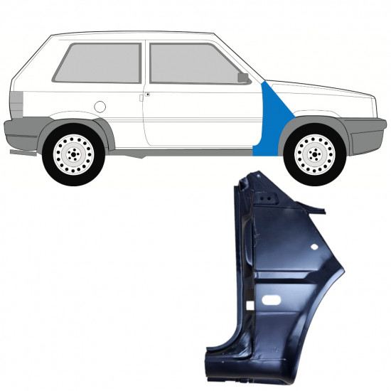 Reparatiepaneel voorspatbord voor Fiat Panda 1980-2002 / Rechts 11811