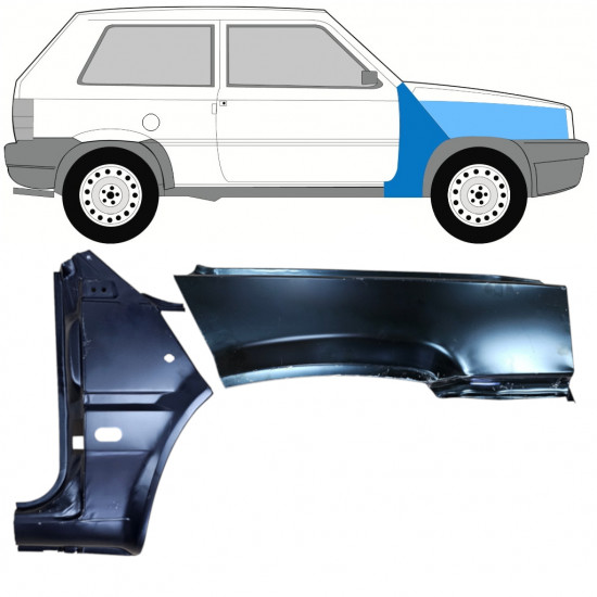 Reparatiepaneel voorspatbord voor Fiat Panda 1980-2002 / Rechts / Set 11816