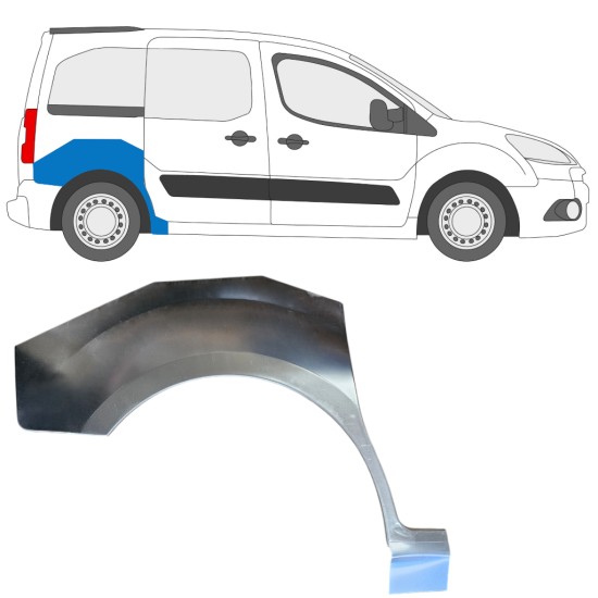Reparatiepaneel achterspatbord voor Peugeot Partner 2008-2018 / Rechts 15865