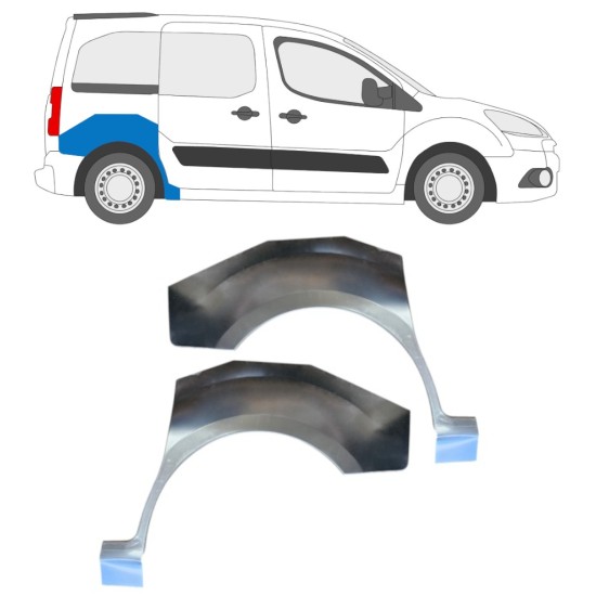 Reparatiepaneel achterspatbord voor Peugeot Partner 2008-2018 / Links + Rechts / Set 15867