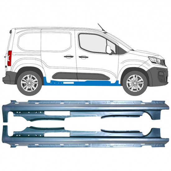 Volledige dorpel voor Toyota Proace City 2019- / Links / Rechts / Links + Rechts 15958