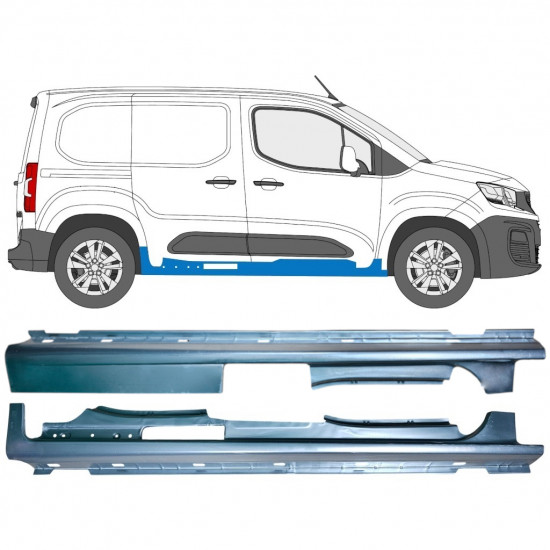 Volledige dorpel voor Peugeot Partner 2018-2023 / Links / Rechts / Links + Rechts / Set 12881