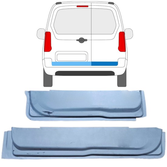 Binnen reparatiepaneel achterste deuren voor Citroen Berlingo 2008-2018 / Links + Rechts 16912