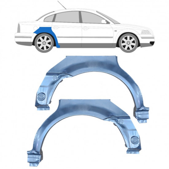 Reparatiepaneel achterspatbord voor VW Passat B5 1996-2005 / Links + Rechts / Set 10407