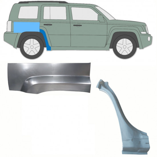 Reparatiepaneel achterspatbord voor Jeep Patriot 2006- / Rechts / Set 10837