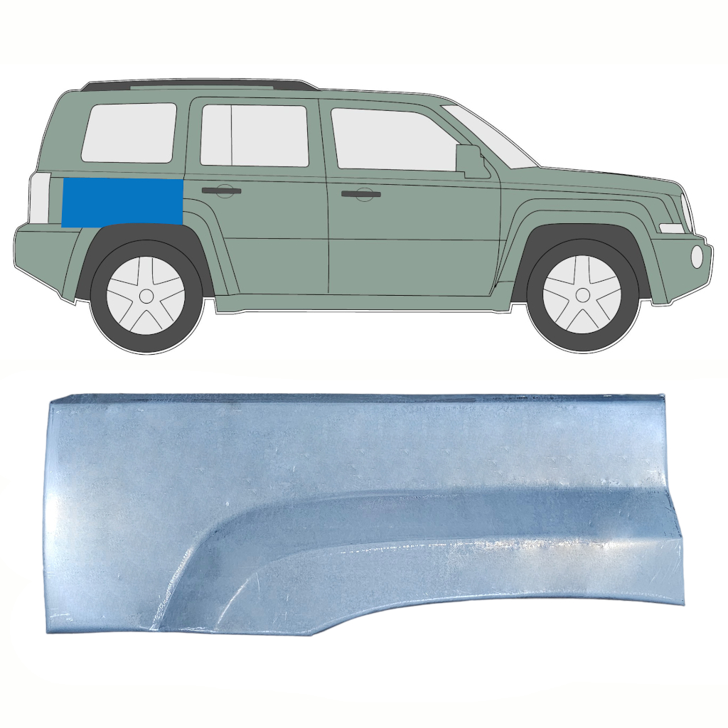 Reparatiepaneel Achterspatbord Voor Jeep Patriot 2006- / Rechts 10303