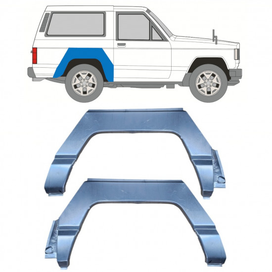 Reparatiepaneel achterspatbord voor Nissan Patrol 1979-1993 / Links + Rechts / Set 10412