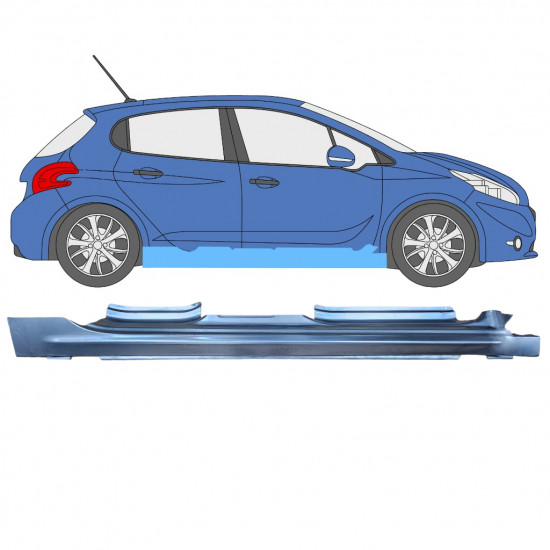 Reparatie dorpel voor Peugeot 208 2012-2019 / Rechts 11617