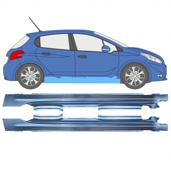 Reparatie dorpel voor Peugeot 208 2012-2019 / Set 11619