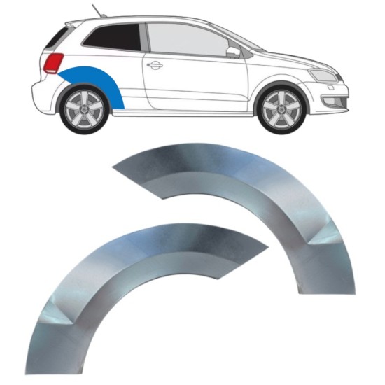 Reparatiepaneel achterspatbord voor Volkswagen Polo 2009-2017 / Links + Rechts / Set 16360