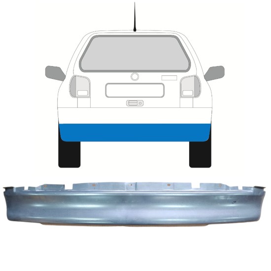 Reparatiepaneel achterbumper versterking voor Volkswagen Polo 1994-1999 16006