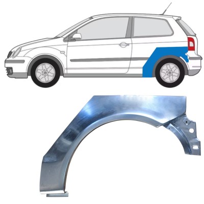 Reparatiepaneel achterspatbord voor Volkswagen Polo 2001-2009 / Links 16260