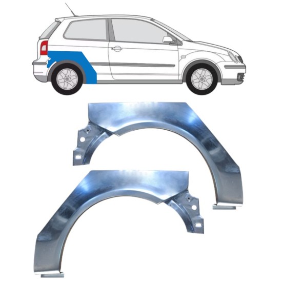 Reparatiepaneel achterspatbord voor Volkswagen Polo 2001-2009 / Links + Rechts / Set 16261