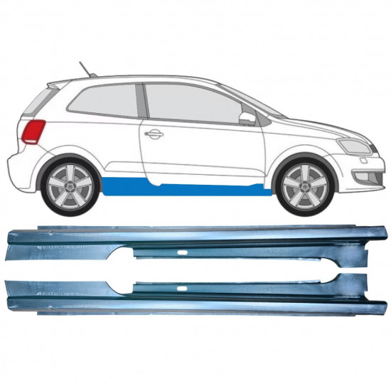 Volledige dorpel voor Volkswagen Polo 2009-2017 / Links + Rechts / Set 12861