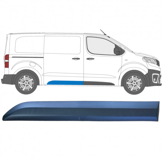 Achterste zijlijst sierlijst voor Toyota Proace 2016- / Rechts 12820