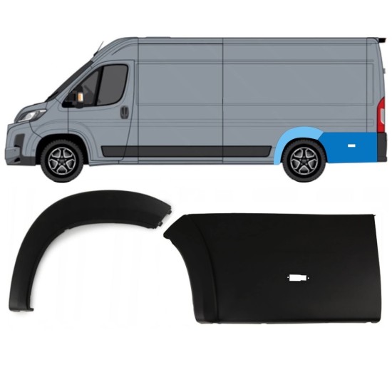 Set sierlijsten achter wielkast voor Toyota Proace Max 2024- / Links 15892