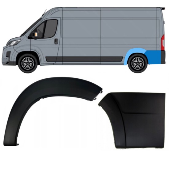 Achterste zijlijst sierlijst voor Toyota Proace Max 2024- / Links 15910