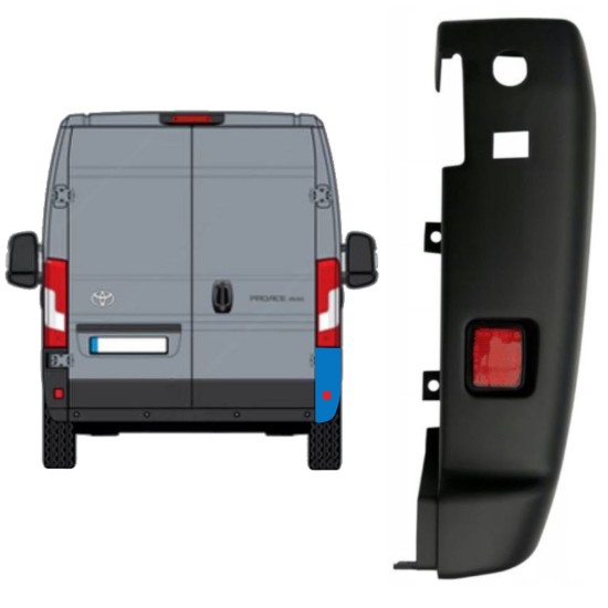 Hoek achterbumper 180 graden voor Toyota Proace Max 2024- / Rechts 16038