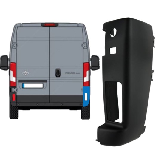 Hoek achterbumper 180 graden voor Toyota Proace Max 2024- / Rechts 15942