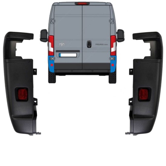 Hoek achterbumper 270 graden voor Toyota Proace Max 2024- / Links + Rechts / Set 15930