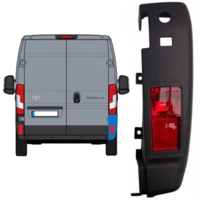Achterbumper hoek met lamp voor Toyota Proace Max 2024- / Rechts 15937