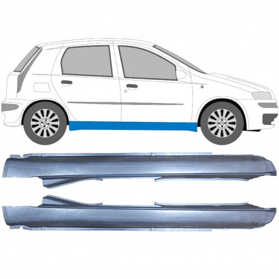 Volledige dorpel voor Fiat Punto 2 1999-2010 / Links + Rechts / Set 9472