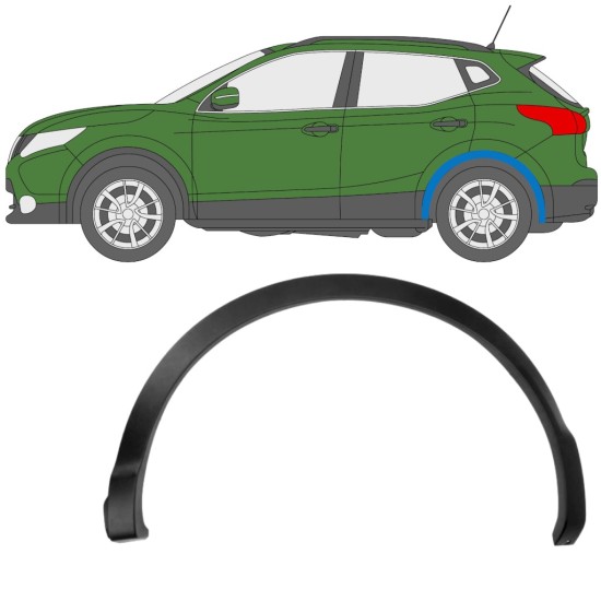 Zijlijst sierlijst achterspatbord voor Nissan Qashqai 2013-2021 / Links 11780