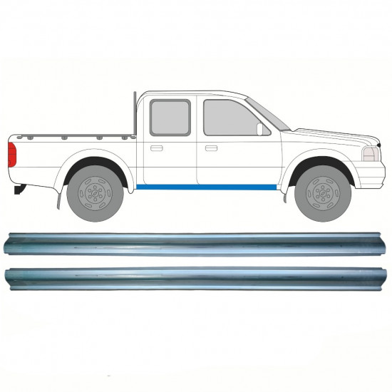 Reparatie dorpel voor Ford Ranger 1998-2006 / Links = Rechts (symmetrisch) / Set 10318