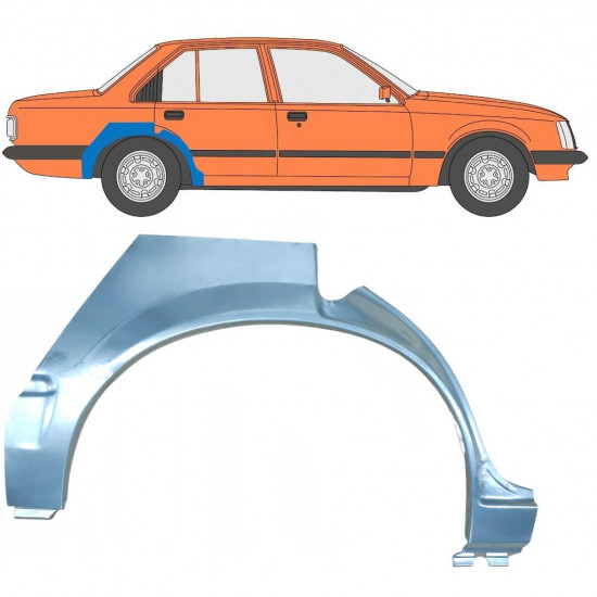 Reparatiepaneel achterspatbord voor Opel Rekord E 1982-1986 / Rechts 8078