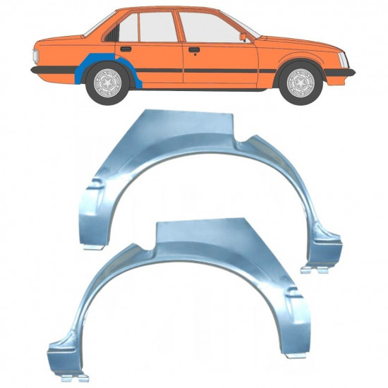 Reparatiepaneel achterspatbord voor Opel Rekord E 1982-1986 / Links + Rechts / Set 10278