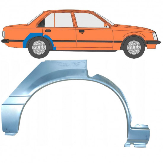 Reparatiepaneel achterspatbord voor Opel Rekord E 1977-1982 / Rechts 8076