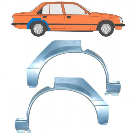 Reparatiepaneel achterspatbord voor Opel Rekord E 1977-1982 / Links + Rechts / Set 10482