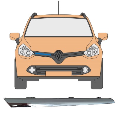 Grill lijst voor Renault Clio IV 2012-2016 / Rechts 16232