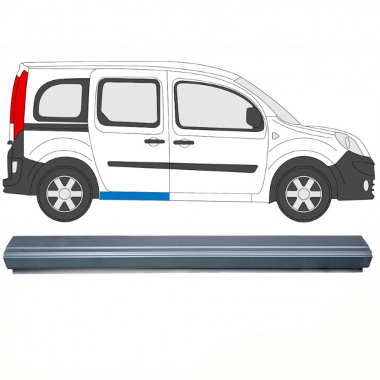 Schuifdeur dorpel reparatiepanel  voor Renault Kangoo 2008- / Links = Rechts (symmetrisch) 8608