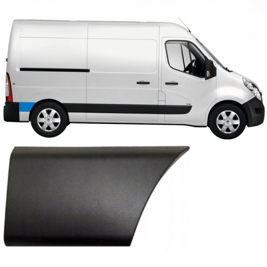 RENAULT MASTER 2010- KORT ACHTER ZIJDE FENDER ZIJSTRIP ACHTER THE WIEL / RECHTS