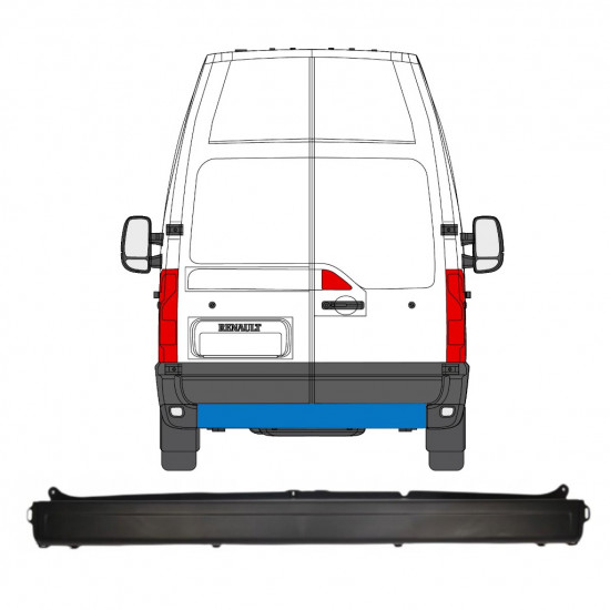 Achterbumper voor Renault Master 2010- 9021