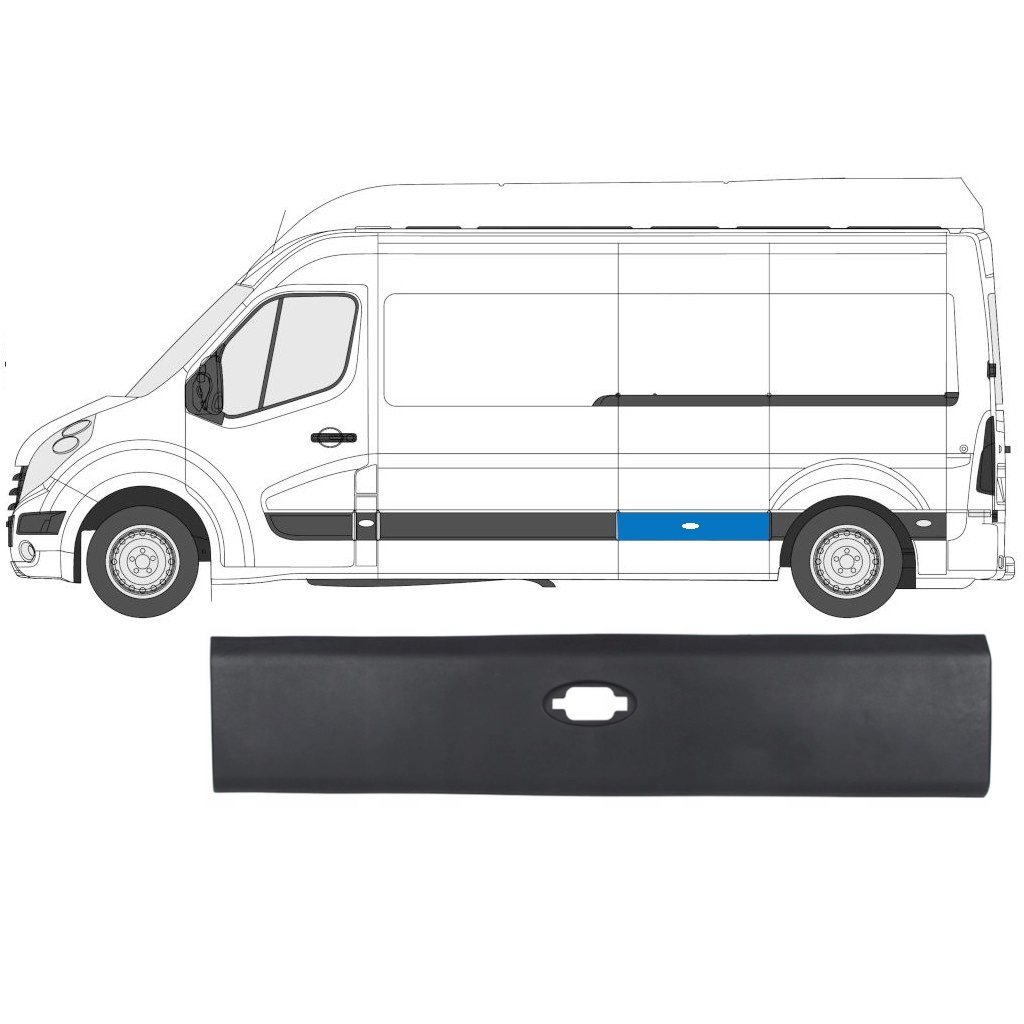 Zijlijst Sierlijst Voor Renault Master 2010- / Links 7216