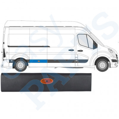 RENAULT MASTER 2010- ZIJSTRIP LANG LICHT / RECHTS