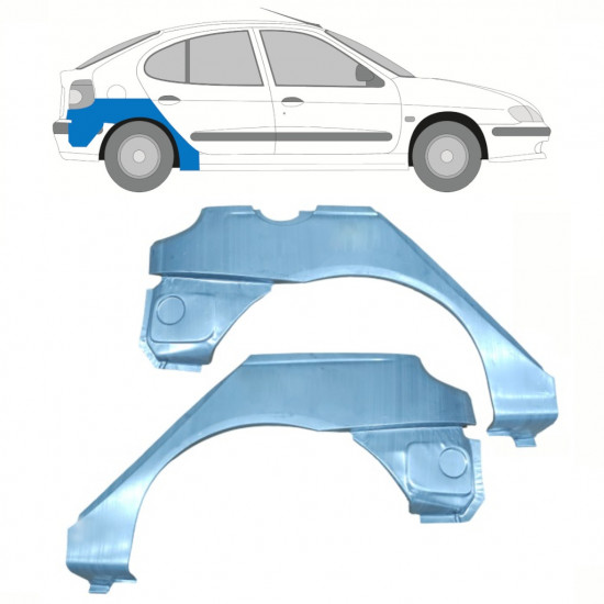 Reparatiepaneel achterspatbord voor Renault Megane 1995-2003 / Links + Rechts / Set 10101