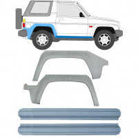 Reparatiepaneel dorpel + achterspatbord voor Daihatsu Fourtrak Rocky 1985-1993 / Links + Rechts / Set 9508