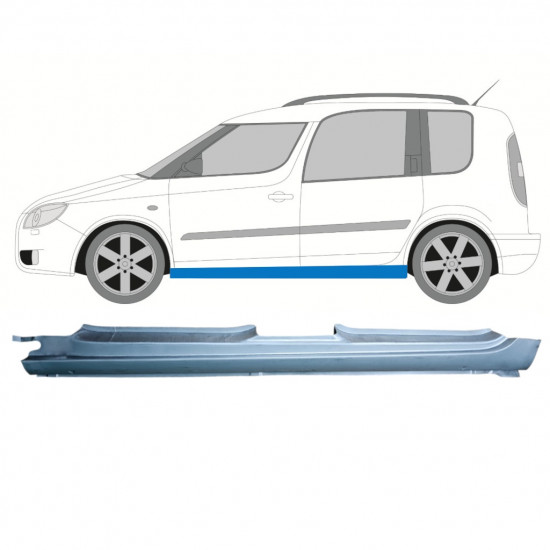 Volledige dorpel voor Skoda Roomster Praktik 2006-2015 / Links 12890