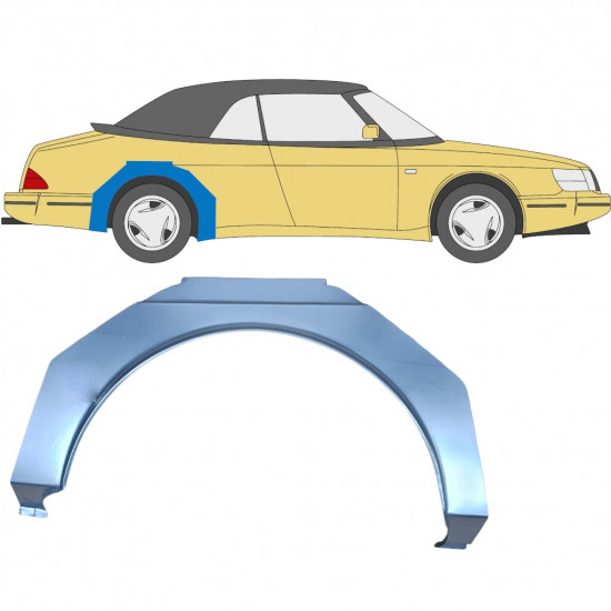 SAAB 900 1978-1995 3 DEUR WIELKAST REPARATIE PANEEL / RECHTS