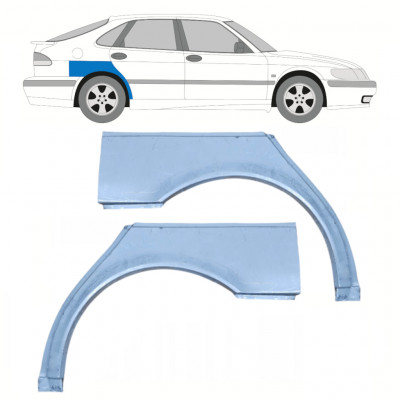 Reparatiepaneel achterspatbord voor Saab 9-3 1998-2003 / Links + Rechts / Set 10688