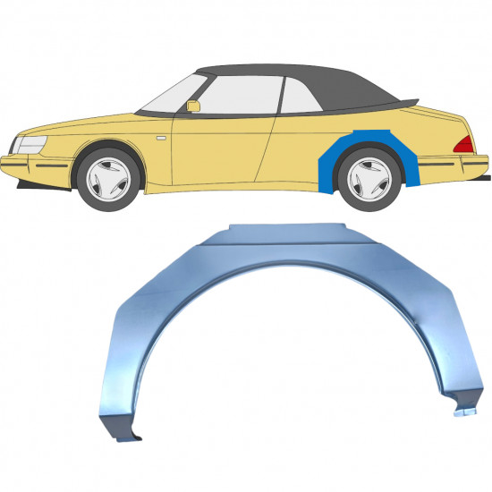 SAAB 900 1978-1995 3 DEUR WIELKAST REPARATIE PANEEL / LINKS