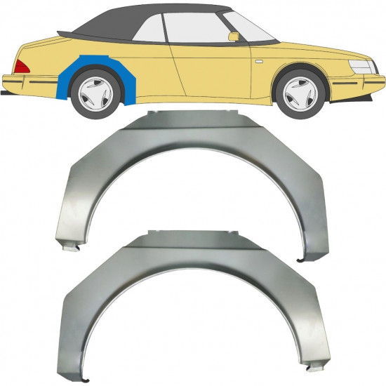 SAAB 900 1978-1995 3 DEUR WIELKAST REPARATIE PANEEL / SET