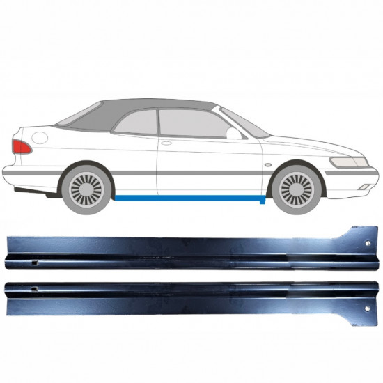 Reparatie dorpel voor Saab 900 1978-1998 / Links + Rechts / Set 9351